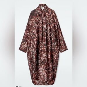 NWT COS Printed Scarf-Detail Midi Dress size 8